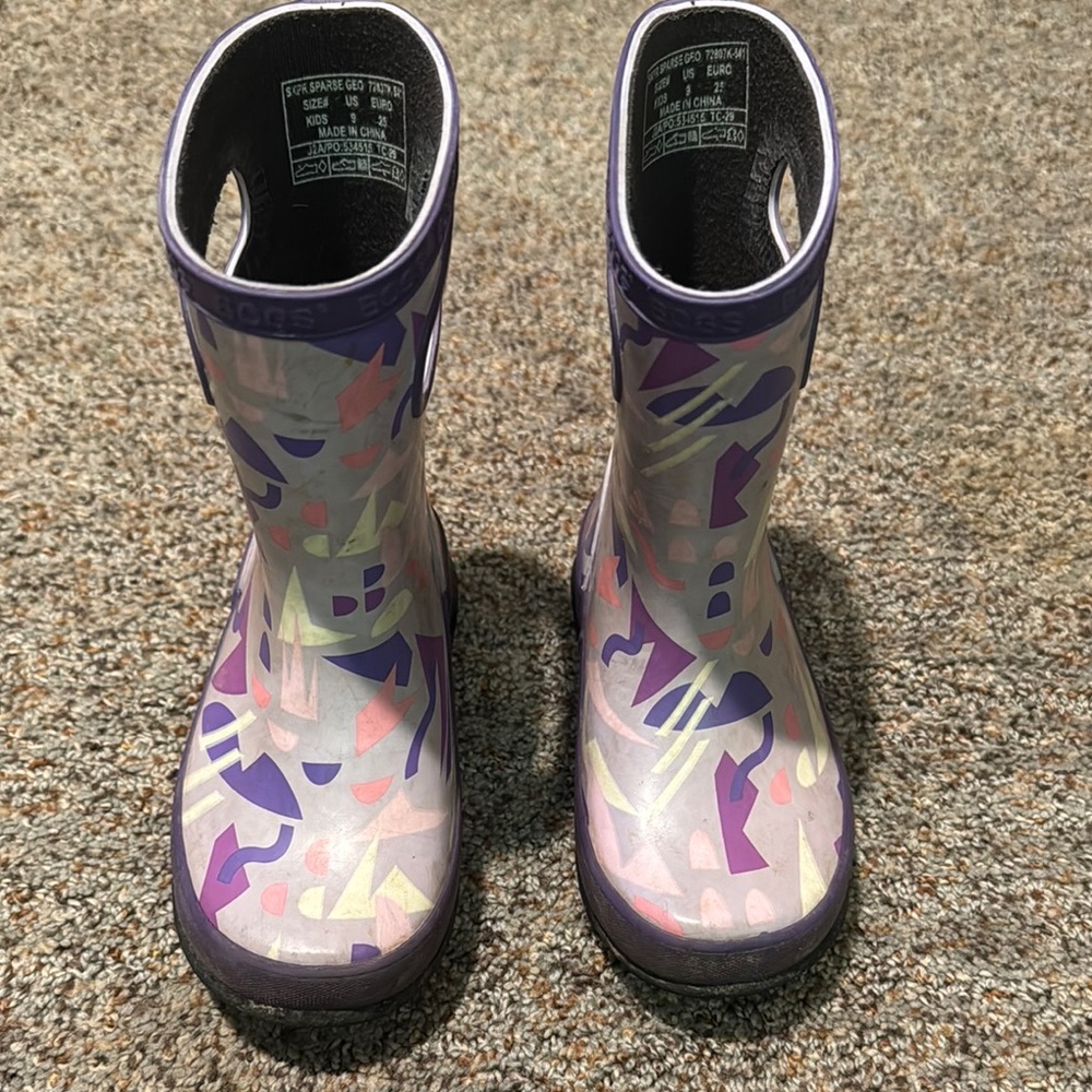 Bogs Girl’s Purple Abstract waterproof Rain Boots